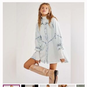 Free People Hannah Denim Mini Dress Size XS VERY RARE